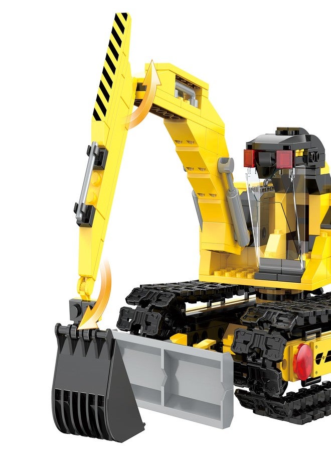 ICW 2 in 1 Excavator Construction Building Set Yellow Excavator Model Kit, 367 Pieces (3729) - Image 4